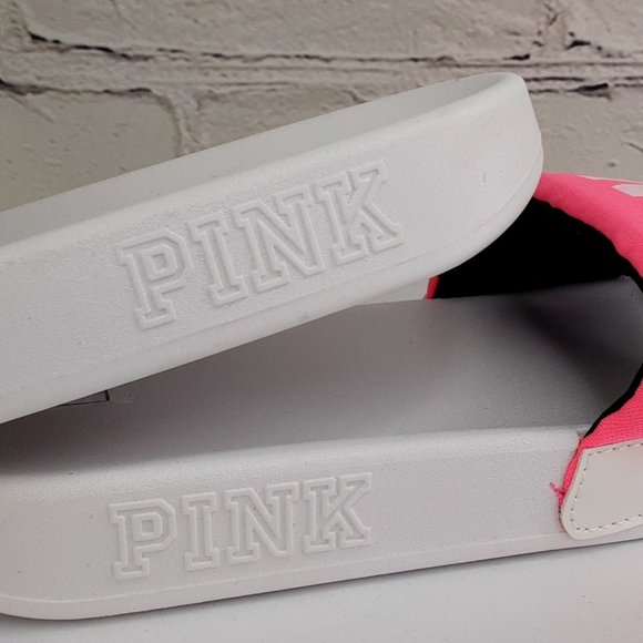 VICTORIA'S SECRET 'PINK' LOGO SLIDE SANDALS - Picture 10 of 16